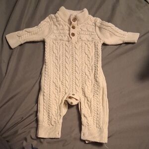 Cozy Cream Cable Knit Baby One Piece